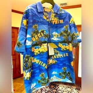 Men’s Gucci palm tree, print bowling shirt size size 56 made in Italy